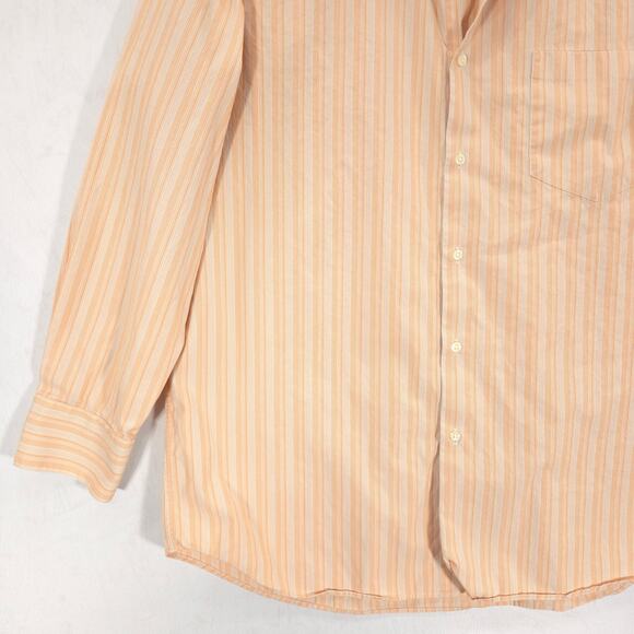 Hugo Boss Dress Shirt Mens 16-32/33 Orange White Striped Long Sleeve Button Up - Picture 4 of 10